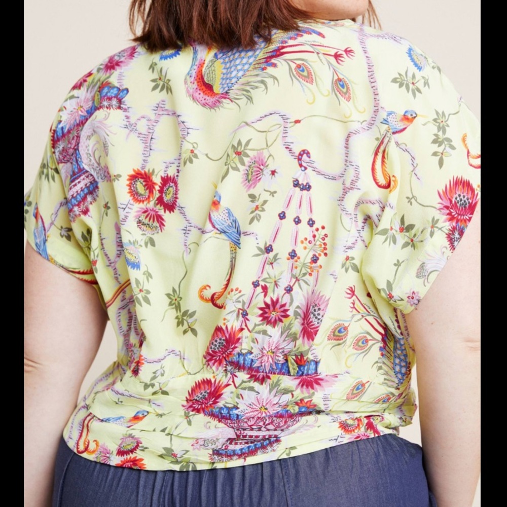 NWT Anthropologie Garden Silk Blouse - Picture 8 of 12